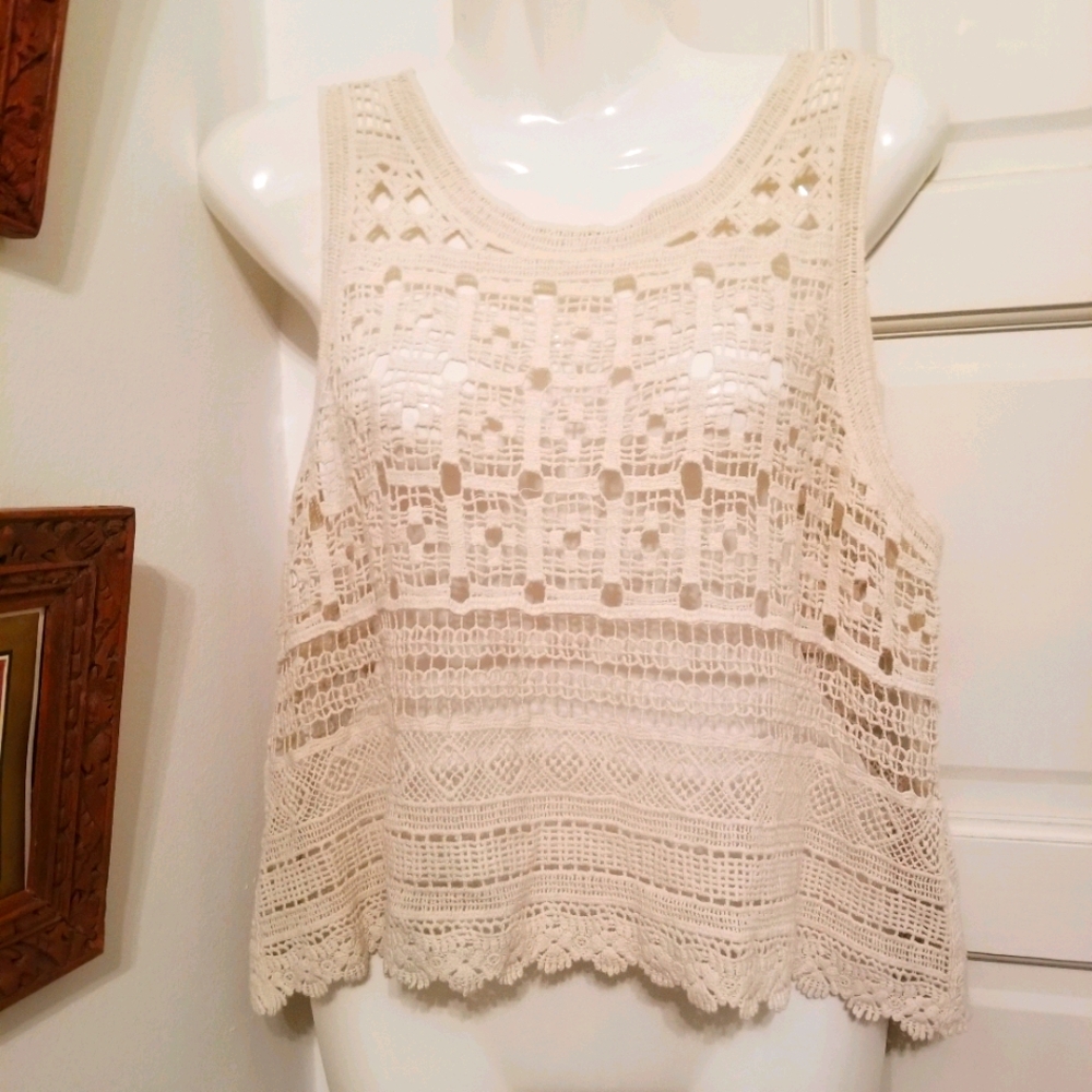 Acemi cotton crocheted tank top M